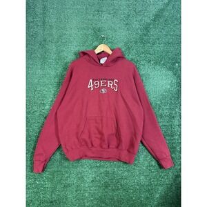 VTG San Francisco 49ers Lee Sport Sweatshirt Mens L Red Hoodie